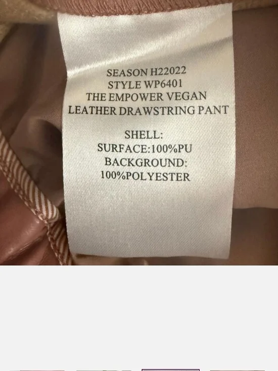 Wildfang The Empower Vegan Leather 2 Pc Suite Tux Blazer/Trousers Brown Rose - Picture 8 of 11